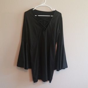 Women's Sexy Bell Long Sleeve Plus Size Dress